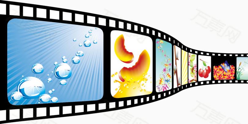 电影彩色图片胶卷矢量素材