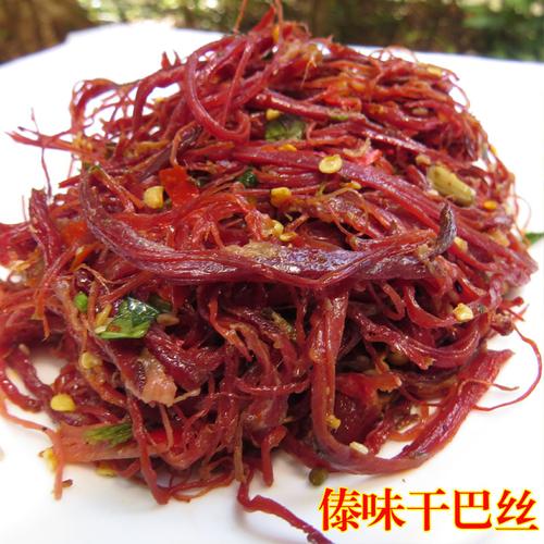 云南普洱特产 手撕干巴 柠檬干巴丝 酸香辣 超有特点