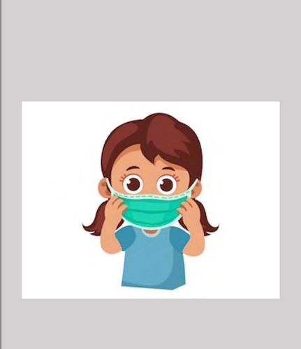 病毒最怕戴口罩的小朋友,我们要学会戴口罩.