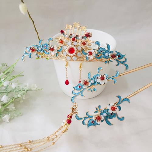 汉服头饰套装超仙流苏配饰发冠发簪发夹古风发饰 hf453