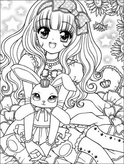 美少女画画填色书梦幻公主礼服秀 漂亮少女简笔画涂色