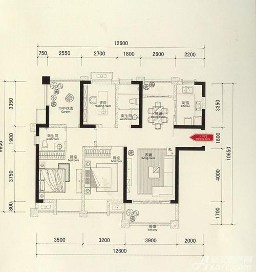 蓝鼎星河府蓝鼎星河府d2户型3室2厅130平米