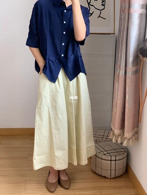 日系棉麻34字半身裙_半身裙_日系_爱上半身裙的理由_时尚_穿搭_裙子