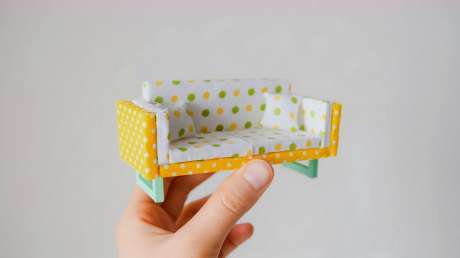 手工达人教你给芭比做超可爱的迷你沙发,简单好玩,手工diy