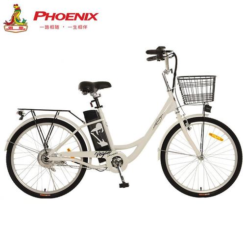 凤凰phoenix新国标24寸普通通勤自行车锂电池助力车成人代步车男女
