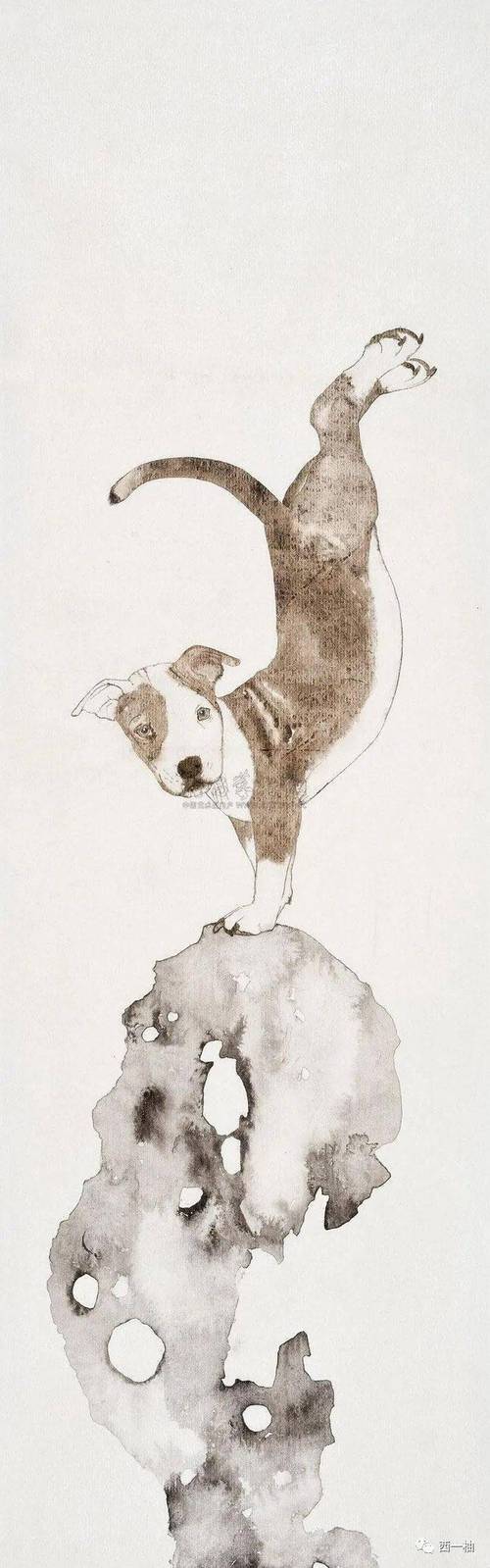 水墨狗绘画作品欣赏
