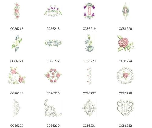 唯金绣花机 胜家 真善美 兄弟 海外电脑绣花图样 件 59 英式玫瑰