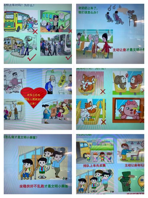 在活动中,宝贝们和老师一起阅读了乘车礼仪小儿歌