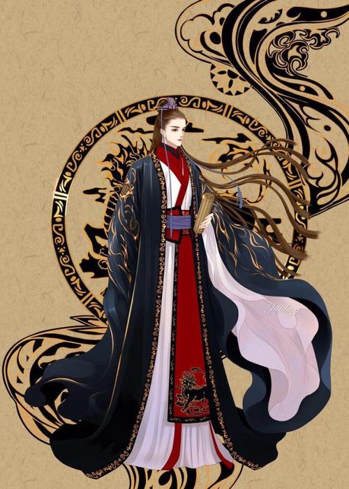 人物绘画,文雅帅气的古风男子插画