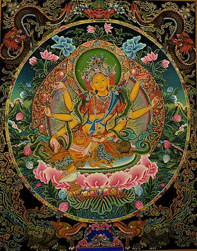 释迦佛在世时,财源天母又从水中出生,名为"甘登拉摩".