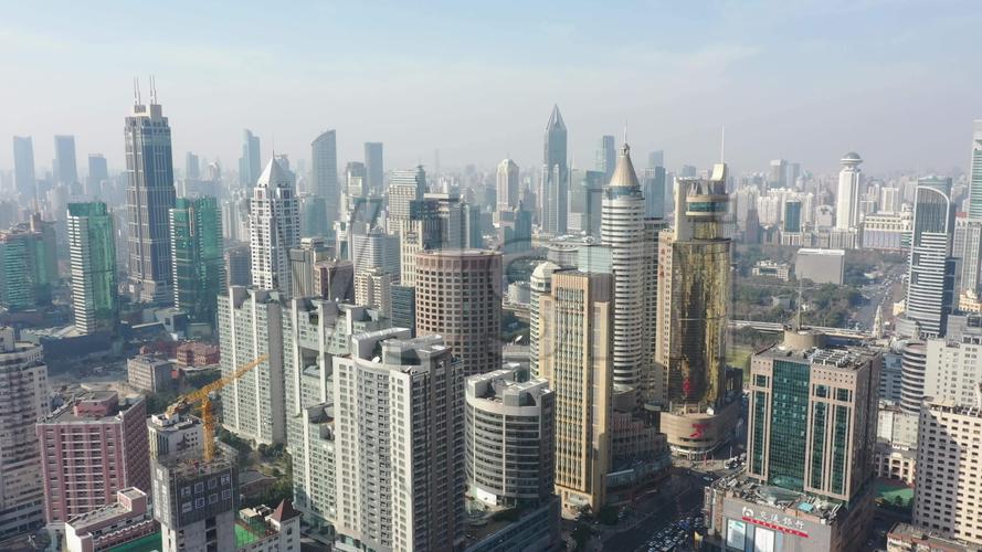 4k原素材-航拍高楼大厦及上海城市全景_3840x2160_高清视频素材下载