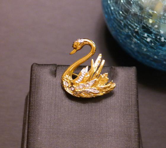 精致小巧vintage复古董首饰小天鹅优雅气质西洋回流古着女男胸针