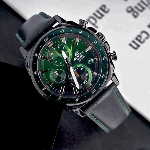 卡西欧efr539手表男 非机械表edifice真皮赛车计时表efv-600cl-3a