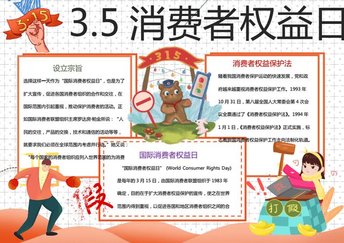 简约315消费者权益日word手抄报docx1页