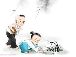 爬进草丛捉蛐蛐