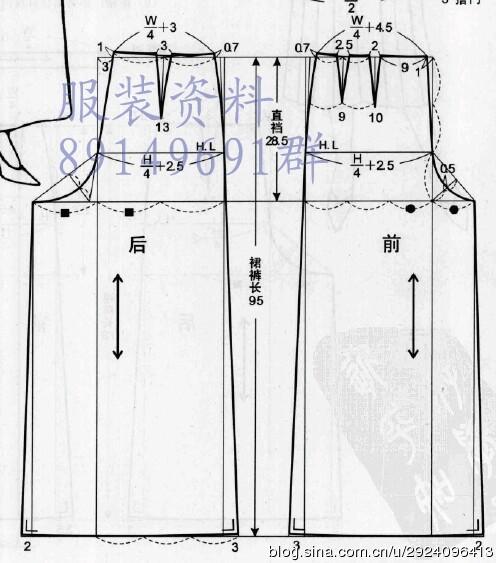 裙裤用了熊能《世界经典服装设计与纸样》的裁剪图也很合身.