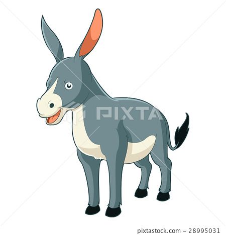插图素材: cartoon smiling donkey