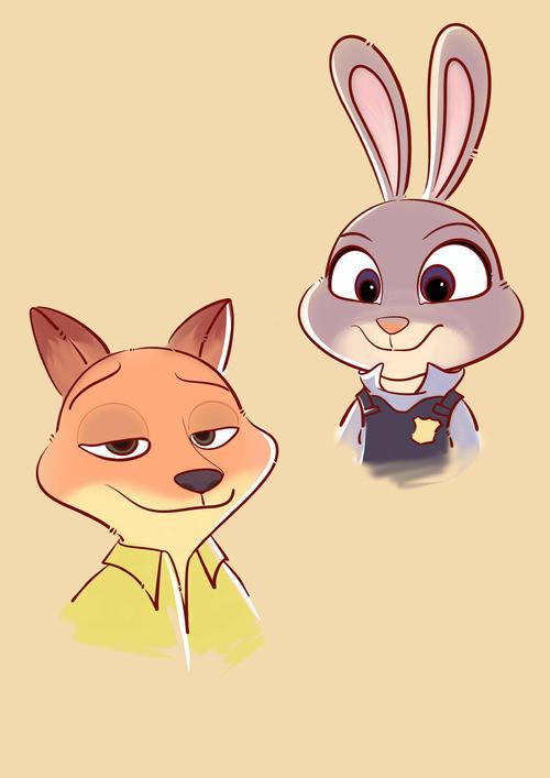 狐尼克兔朱迪简笔画