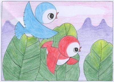 关于春天的简笔画有颜色