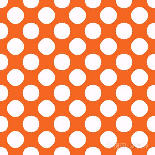 橙色波尔卡圆点无缝模式