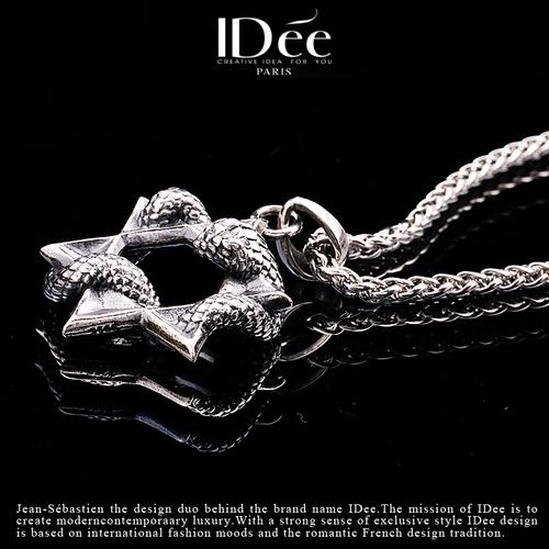 盘蛇六芒星——法国idee时尚艺术饰品潮男嘻哈个性吊坠泰银复古饰品