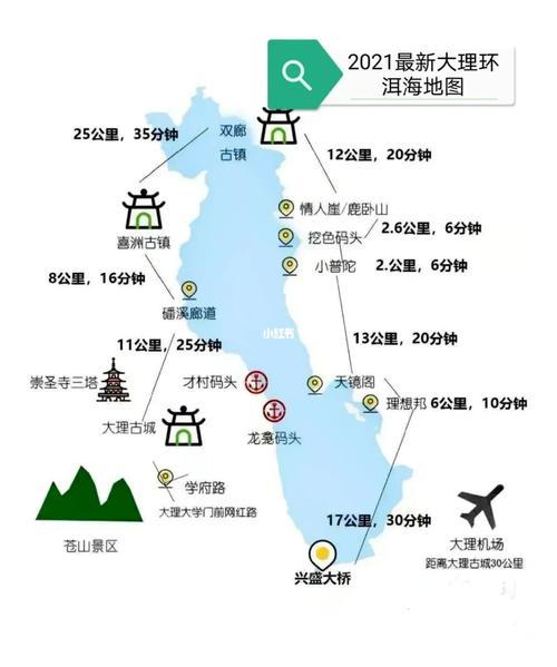寺三塔文化旅游区_周城_小普痛罄洱海地图环洱海旅游大理洱海地图