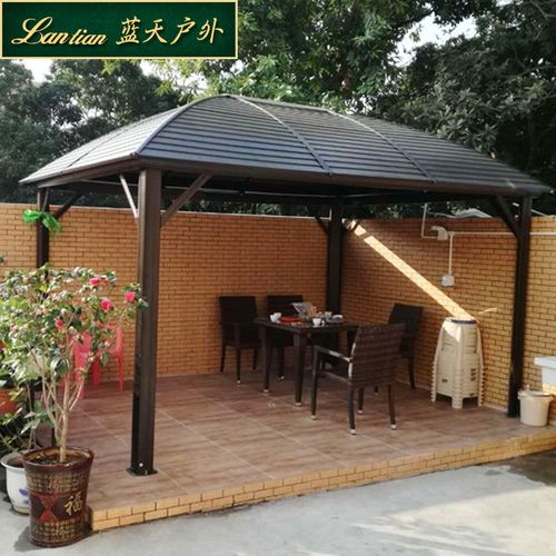 户外凉亭别墅庭院露台休闲亭子花园室外乘凉棚遮阳雨棚铝合金凉棚
