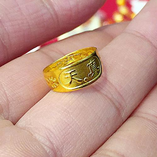 购客黄金宝宝戒指儿童金戒指足金婴儿戒指满月周岁生日礼品金戒指015