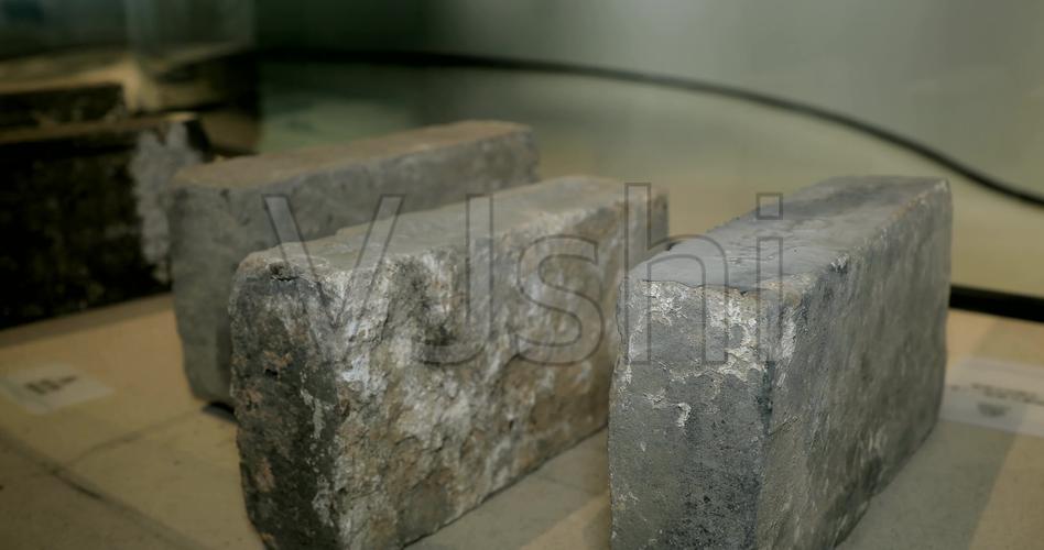 博物馆里的古代铭文砖青砖宋代城墙砖头