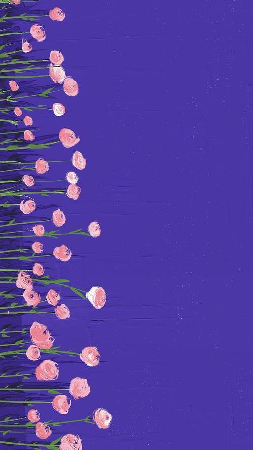 手绘壁纸 风景插画 花朵太美了