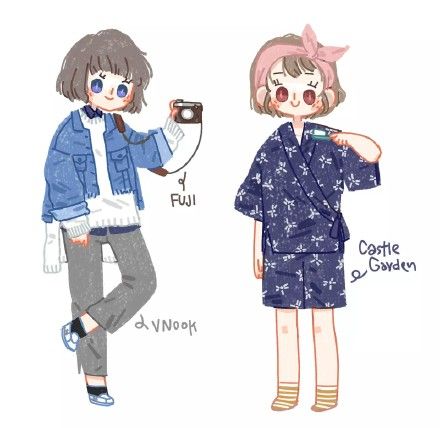 手帐素材插画手绘##简笔画#放假啦,送仙女们一波穿搭