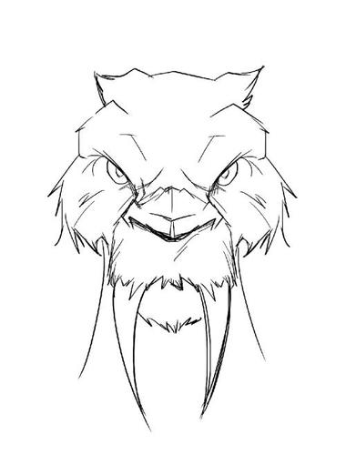 帅气剑齿虎的简笔画