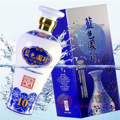 42度蓝色国珍绵柔浓香型白酒礼盒装500ml_6瓶酒水