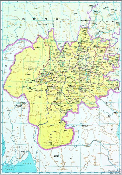 历史地图:云南行省(元)高清版大图