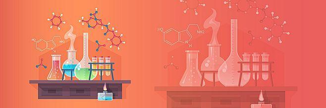 实验,烧瓶,化学,锥形瓶,分子,海报banner,卡通,童趣,手绘图库,png图片
