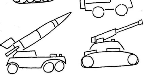 幼儿园涂色简笔画大炮