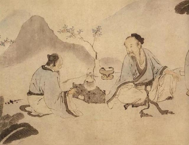 (明) 唐寅 煮茶图(局部)纸本设色 1521年〔瑞〕斯德哥尔摩博物馆藏