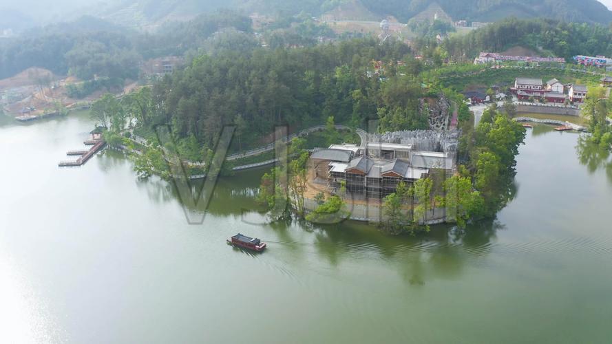 4k航拍陕西汉中南湖景区