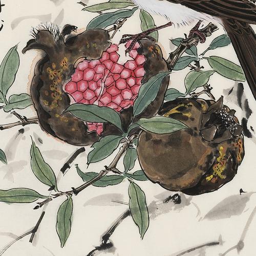 订制 关明 《多子多福图》/34x70cm/传统水墨