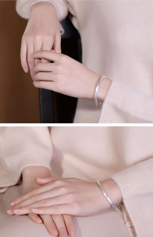 梦动珠宝 祥云银手镯女纯银年轻款999足银复古时尚推拉实心素圈仿古银