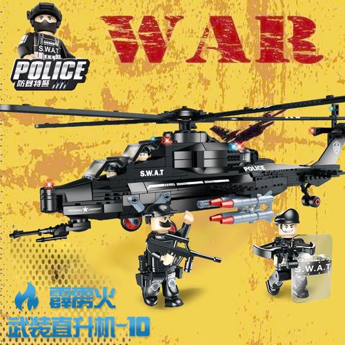 沃马c0529 特警战队之霹雳火武装直升机-10(491pcs)