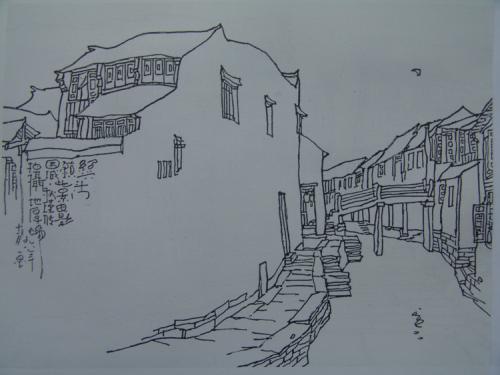 乌镇风景简笔画乌镇风景简笔画简笔画 手绘 素描 线稿 750520乌镇简笔