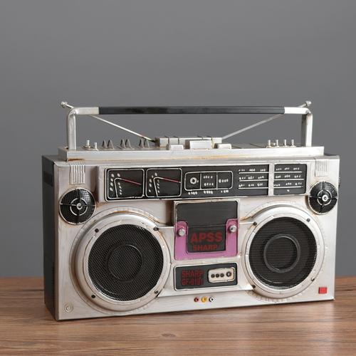 老式复古 老上海牌收音机铁质模型 橱窗装饰影视道具