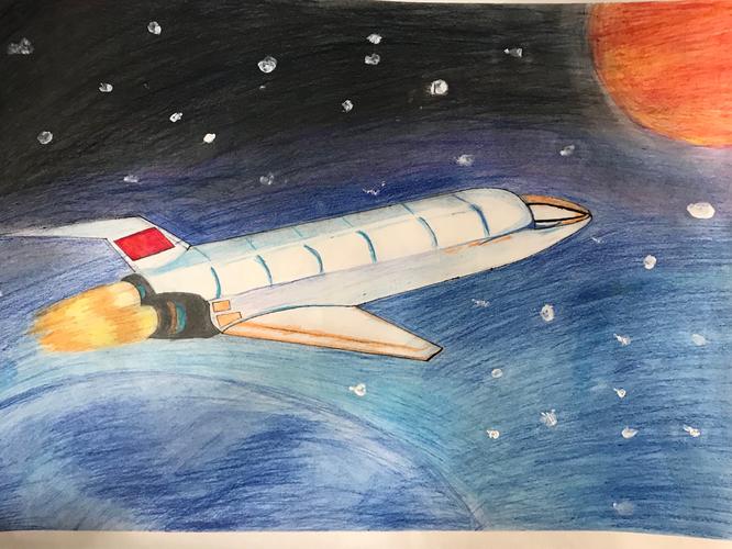 三年级科幻画作品集 写美篇 也许将来有一天,我们将告别地球,登上月球