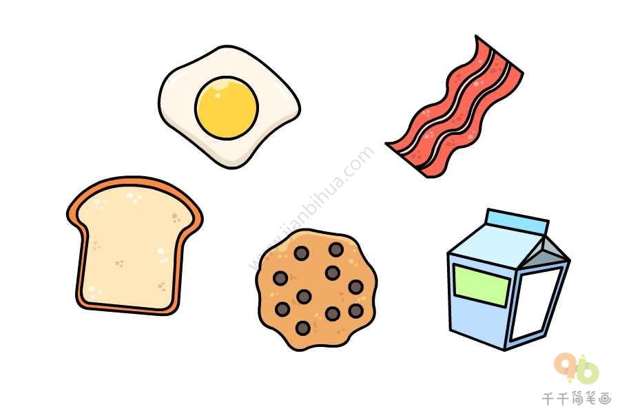 营养早餐简笔画图片