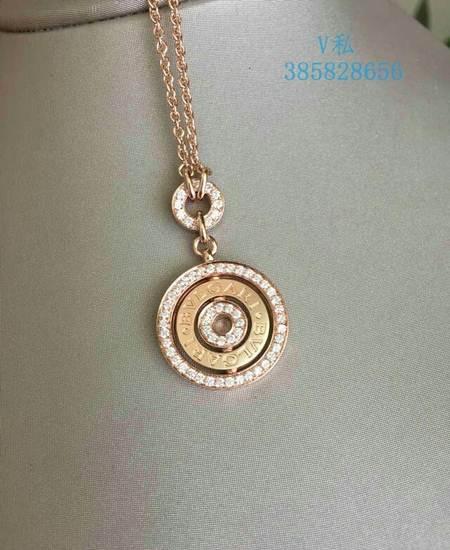 宝格丽大转盘镶钻项链 18k白金玫瑰金 幸运转运牌 女