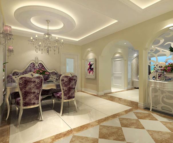 140平新房中式天花板吊顶装修效果图