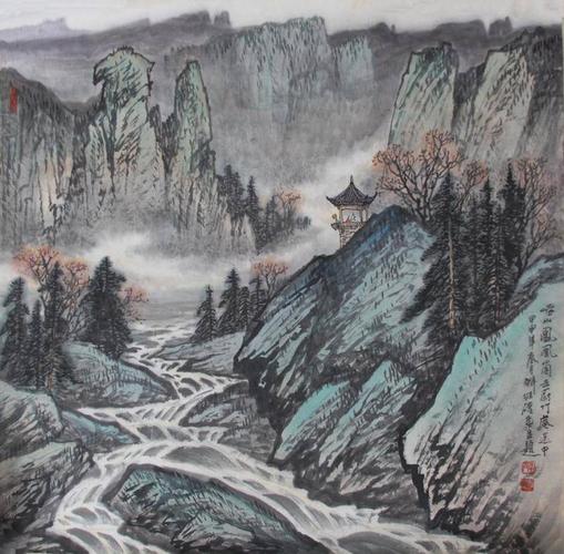 解维础先生山水画欣赏