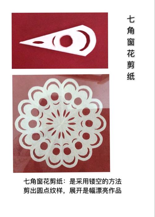 窗花剪纸:七角的折叠法一一剪纸基本技法入门11
