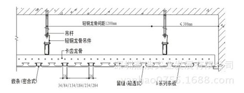 铝合金长条天花板b型长条铝扣板天花可冲孔长条扣板天花厂家直销